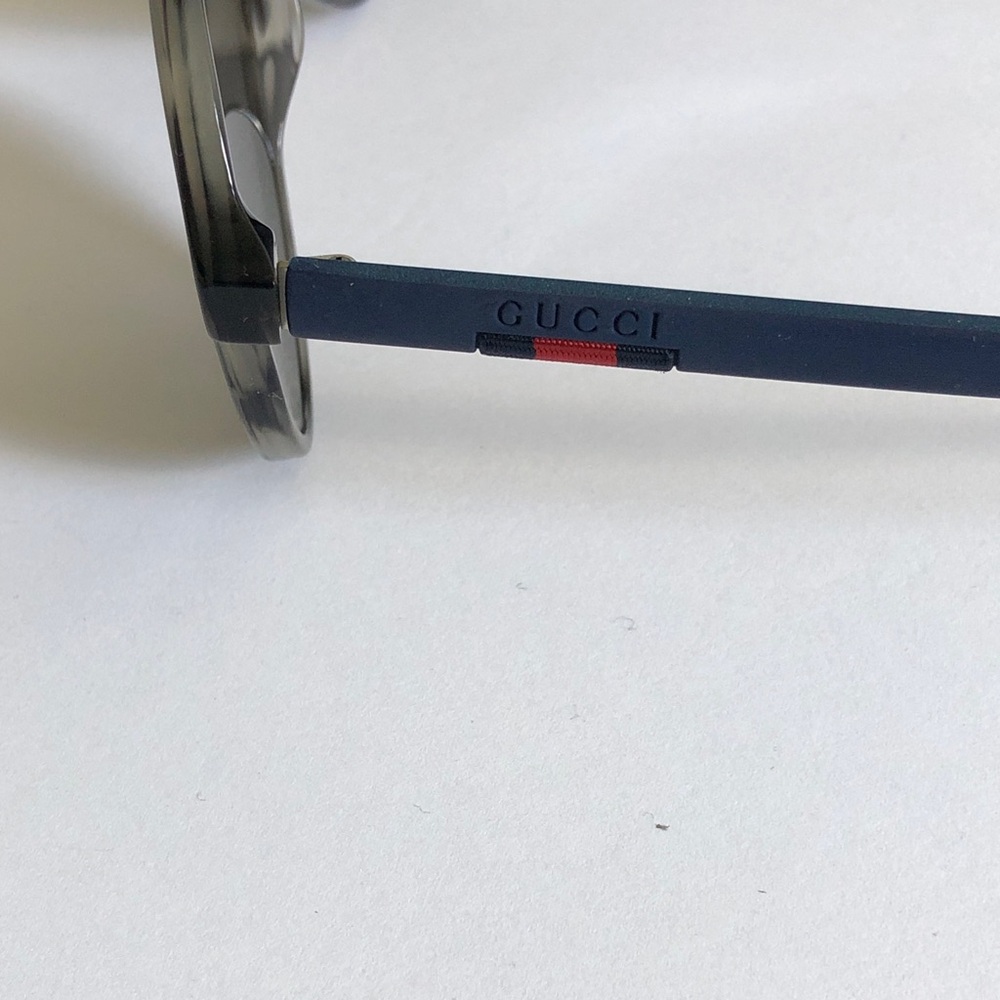 New Authentic Gucci GG0423s 010 Blue-Gray Gradient Aviator Sunglasses - Picture 7 of 15